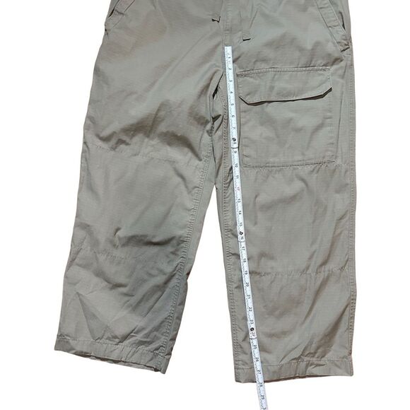 J. Crew Women’s Tan Cargo Pants Size 32 Utility Lightweight Drawstring Waist - Picture 4 of 7